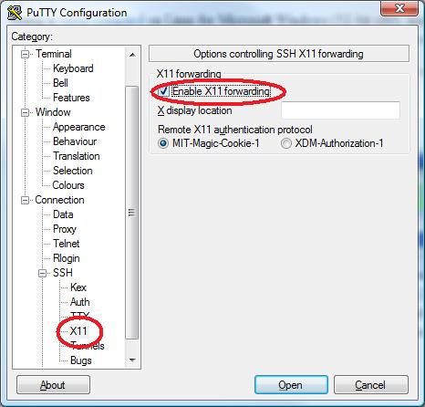 Setting X11 forwarding in PuTTY